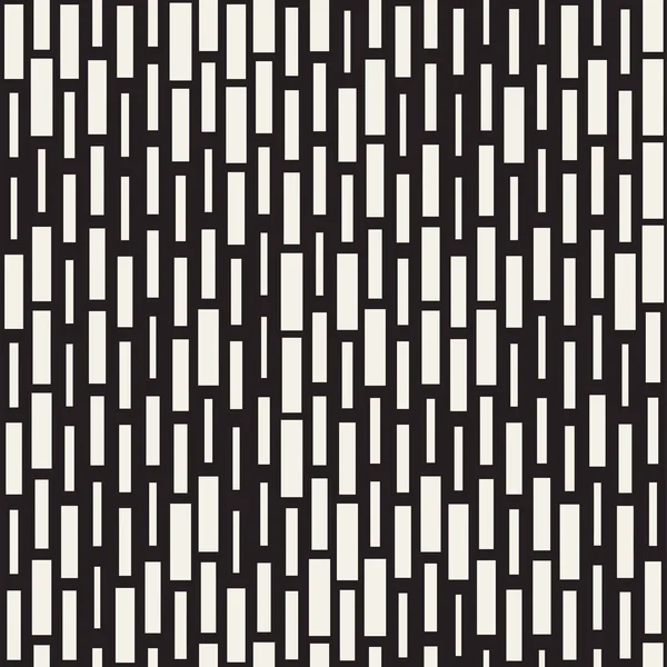 Patrón de rejilla de rectángulos irregulares Vector Seamless Negro y Blanco. Resumen Diseño de fondo geométrico — Vector de stock