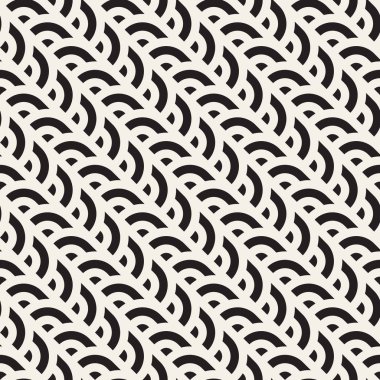 Dikişsiz tek renkli geometrik desen. Geometrik arka plan. Satırları yazdırma şık vektör yuvarlak