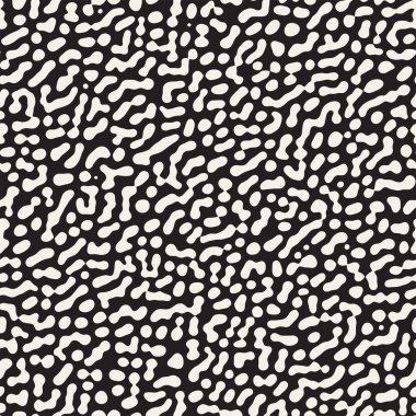 Vektör sorunsuz Grunge desen. Siyah ve beyaz organik şekiller. Dağınık noktalar doku.