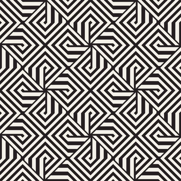 幾何学的な繰り返しは、タイリングをストライプします。シームレスな白黒パターン ベクトル — ストックベクタ