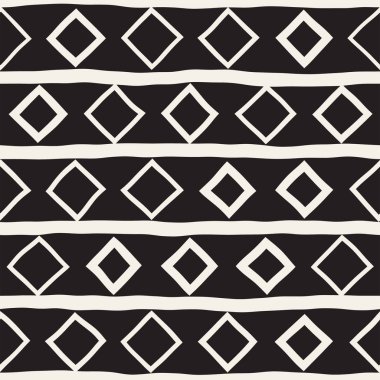 Vektör Seamless modeli. Fırça hatları ile arka plan. Tek renkli elle çizilmiş geometrik şekiller doku