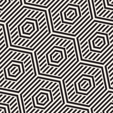 Vektör Seamless modeli. Yinelenen kafes arka plan. Doğrusal kılavuz çizgili altıgen elemanları.