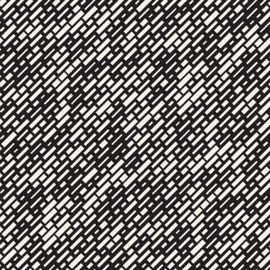 Vektör sorunsuz siyah ve beyaz düzensiz çizgi dikdörtgen ızgara desen. Geometrik arka plan tasarlamak