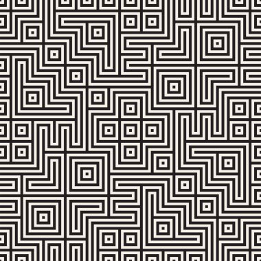 Simetrik çizgileri kafes ile geometrik etnik köken. Vektör soyut Seamless Modeli.