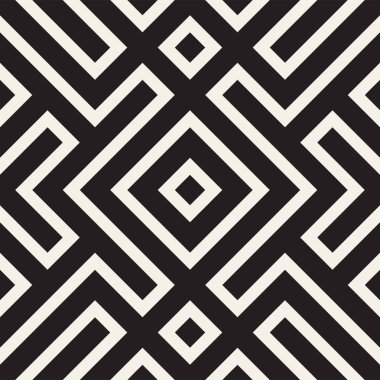 Simetrik çizgileri kafes ile geometrik etnik köken. Vektör soyut Seamless Modeli.