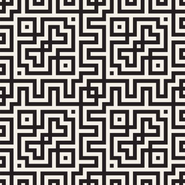 Labirent karışık satırları çağdaş grafik. Geometrik arka plan tasarlamak. Vektör Seamless Modeli.