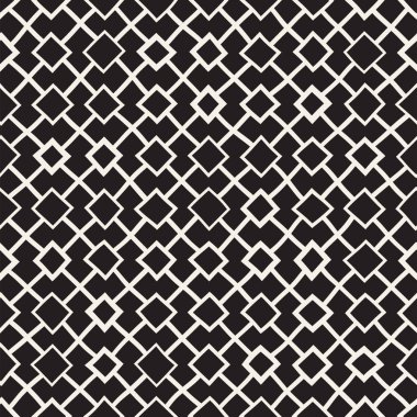 Vektör Seamless modeli. Fırça hatları ile arka plan. Tek renkli elle çizilmiş geometrik şekiller doku