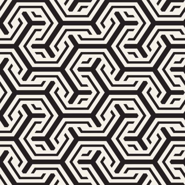 Vektör satırları desen titreşim sorunsuz. Altıgen kafes ile geometrik arka plan yinelenen.