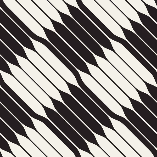 Welligen Streifen Vektor nahtlose Muster. retro wellige Textur. geometrische Linien monochromes Design. — Stockvektor