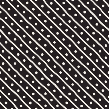 Vektör Seamless modeli. Fırça hatları ile arka plan. Tek renkli elle çizilmiş geometrik şekiller doku