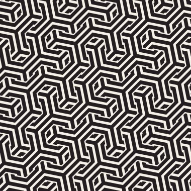 Vektör satırları desen titreşim sorunsuz. Altıgen kafes ile geometrik arka plan yinelenen.