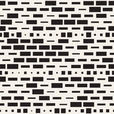 Vektör sorunsuz siyah ve beyaz düzensiz çizgi dikdörtgen ızgara desen. Geometrik arka plan tasarlamak