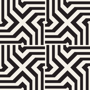 Geometrik yinelenen döşeme çizgili. Vektör Dikişsiz tek renkli desen