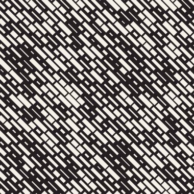 Vektör sorunsuz siyah ve beyaz düzensiz çizgi dikdörtgen ızgara desen. Geometrik arka plan tasarlamak