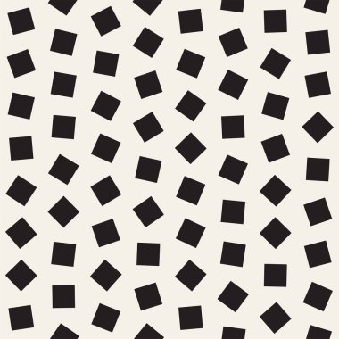 Geometrik şekiller dağınık. Vektör sorunsuz siyah-beyaz desen