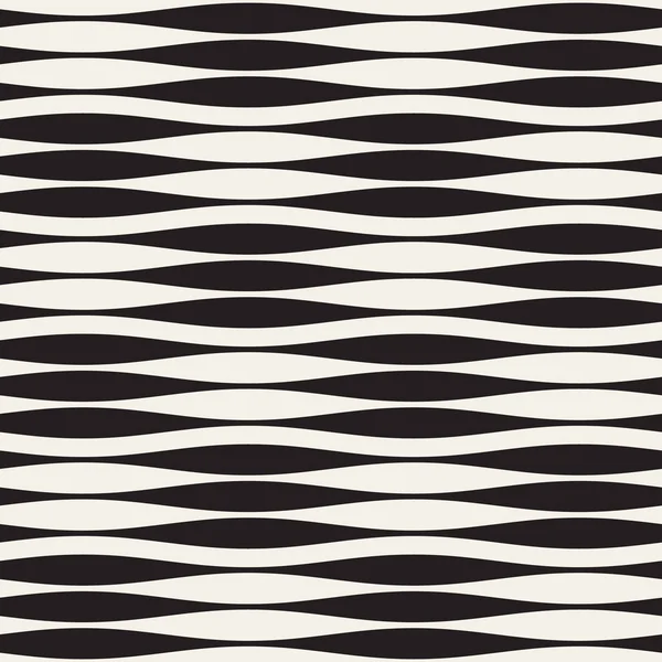 Hullámos csík vektor varrat nélküli mintát. Retro hullámos textúra. Geometriai vonalak fekete-fehér designnal. — Stock Vector