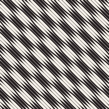 Dalgalı çizgiler vektör seamless modeli. Retro dalgalı doku. Geometrik çizgiler tek renkli tasarım.