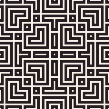 Simetrik çizgileri kafes ile geometrik etnik köken. Vektör soyut Seamless Modeli.