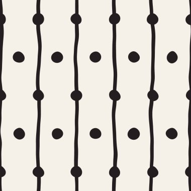 Vektör Seamless çocuksu modeli. Tek renkli elle çizilmiş geometrik şekiller doku