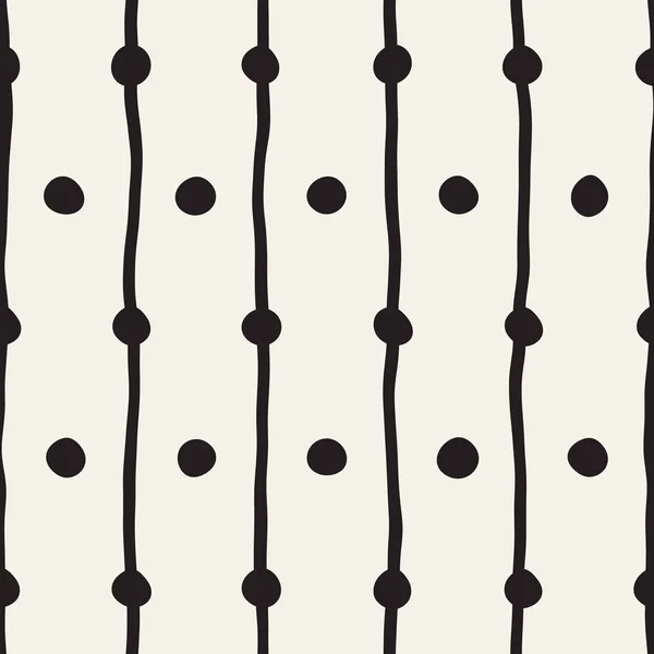 Vector Seamless Childlike Pattern. Struttura geometrica disegnata a mano monocromatica — Vettoriale Stock
