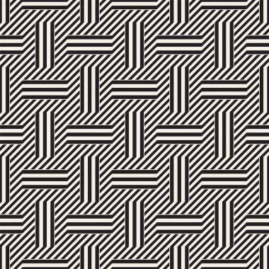 Vektör Seamless modeli. Modern şık titreşim satırları doku. Geometrik çizgili süsleme. Tek renkli doğrusal örgüler