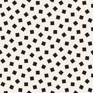 Geometrik şekiller dağınık. Vektör sorunsuz siyah-beyaz desen
