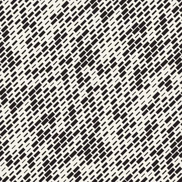 ベクトル黒と白のシームレスな不規則なダッシュの四角形グリッド パターン。トレンディなモノクロのテクスチャー. — ストックベクタ