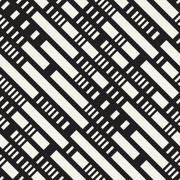 Black and White Dashed Lines Pattern. Modern Abstract Vector Seamless Background