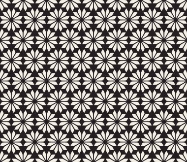 Vektörsüz siyah beyaz çiçek deseni