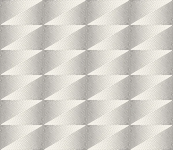 Vector Seamless Blanco y Negro Stippling Patrón de rombo de gradiente de medio tono — Vector de stock
