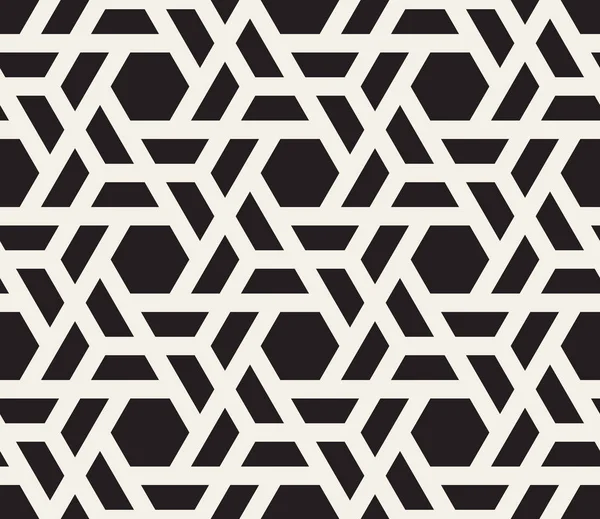 Vektör sorunsuz siyah ve beyaz geometrik altıgen ızgara desen