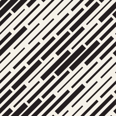 Vektör sorunsuz siyah ve beyaz düzensiz çizgi dikdörtgen ızgara desen. Trendy tek renkli doku.