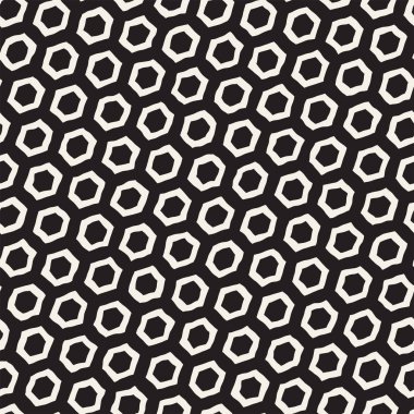 Altıgen kafes ile Seamless Modeli siyah beyaz. Petek arka plan yaratıcı tek renkli el çekilmiş.