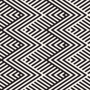 Soyut zikzak paralel çizgiler. Şık etnik süsleme. Vektör Seamless Modeli.
