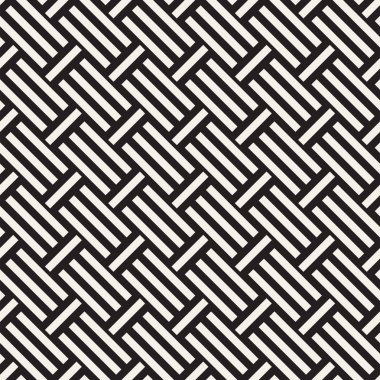 Çizgili kafes ile soyut geometrik desen. Sorunsuz vektör arka plan. Tek renkli şık doku.