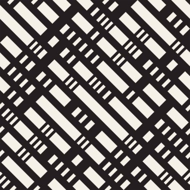 Siyah ve beyaz çizgiler desen kesik. Modern soyut vektör sorunsuz arka plan