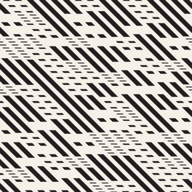 Siyah ve beyaz çizgiler desen kesik. Modern soyut vektör sorunsuz arka plan