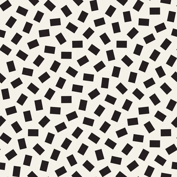 Geometric Scattered Shapes. Vector Seamless Black and White Pattern — Stock Vector
