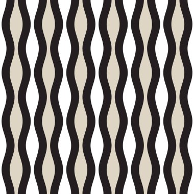 Vektör kesintisiz geometrik desen. Tek renkli dalgalı çizgiler. Zarif dalgalanma çizgili