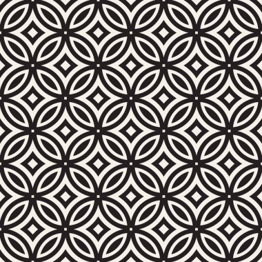 Vektör kesintisiz geometrik yuvarlak hatları desen. Geometrik arka plan tasarlamak