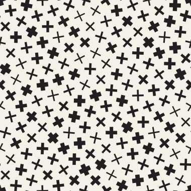 Modaya uygun doku dağınık geometrik şekiller ile. Vektör Seamless Modeli.