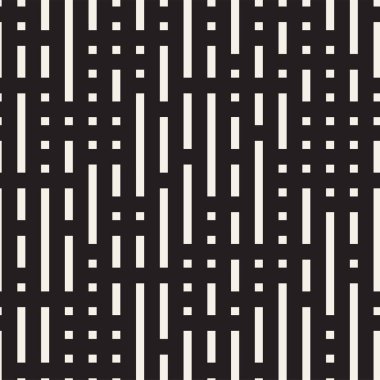 Çağdaş grafik tasarım döşeme düzensiz labirent şekiller. Vektör sorunsuz siyah-beyaz desen