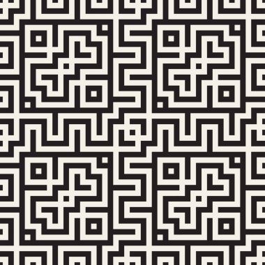Labirent karışık satırları çağdaş grafik. Geometrik arka plan tasarlamak. Vektör Seamless Modeli.