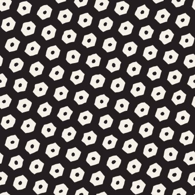 Altıgen kafes ile Seamless Modeli siyah beyaz. Petek arka plan yaratıcı tek renkli el çekilmiş.