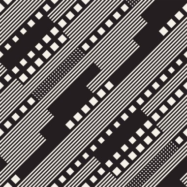 Modern şık noktalı resim doku rastgele boyut kareler ile. Vektör Seamless Modeli.