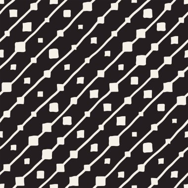 Vektör Seamless modeli. Fırça hatları ile arka plan. Tek renkli elle çizilmiş geometrik şekiller doku