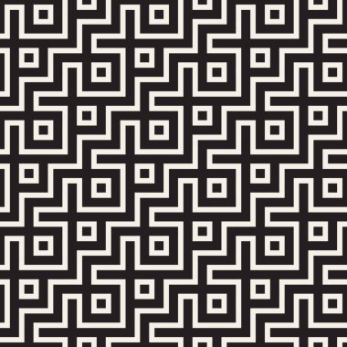 Labirent karışık satırları çağdaş grafik. Geometrik arka plan tasarlamak. Vektör Seamless Modeli.