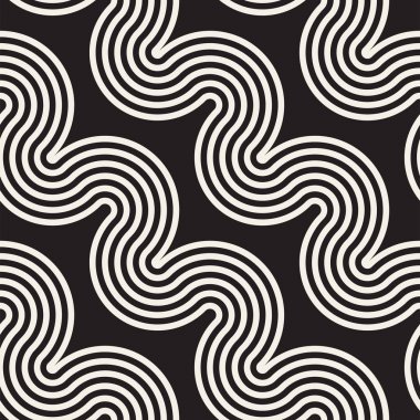 Sorunsuz dalgalı çizgi deseni. Yinelenen vektör doku. Şık çizgiler arka plan. Paralel dalgalar ile çağdaş grafik.