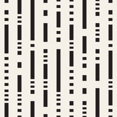 Siyah ve beyaz düzensiz kesik çizgiler desen. Soyut vektör sorunsuz arka plan