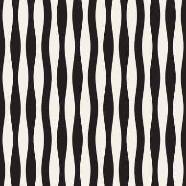 Dalgalı çizgiler vektör seamless modeli. Retro dalgalı doku. Geometrik çizgiler tek renkli tasarım.